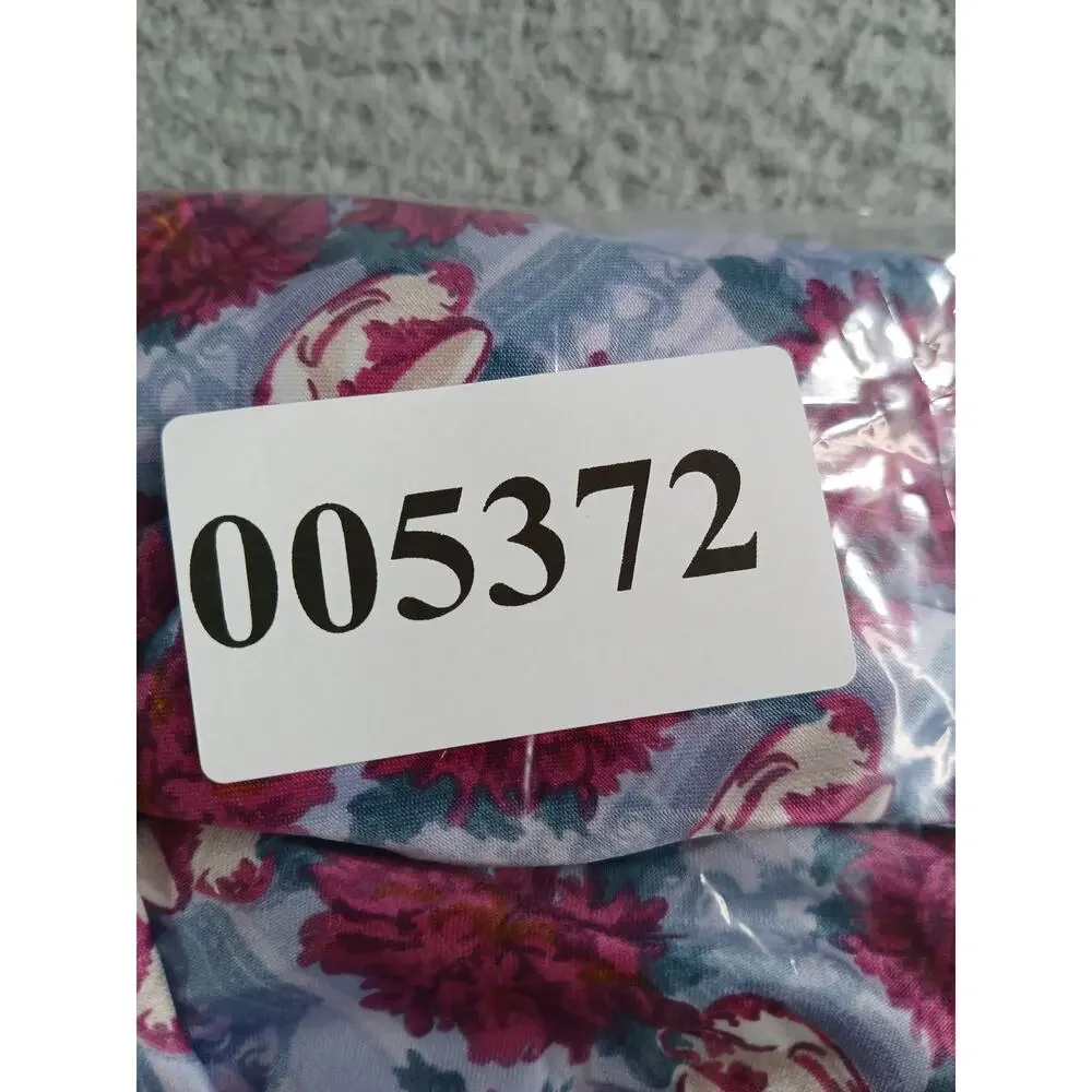 Izzy & Liv Bridgerton Poly Satin Scarf 35x70 NWT Floral Blue Pink Hair Neck